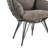 Aeven Light Gray Fabric & Black Wicker Patio Lounge Chair