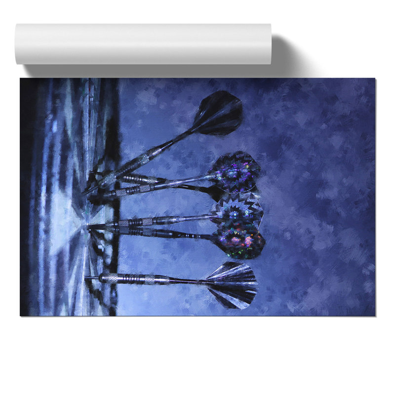 Darts And Dartboard - No Frame Print, 21cm H x 30cm W x 0.1cm D