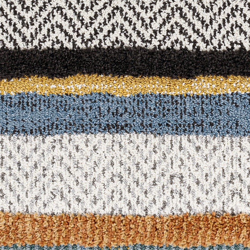 Tapis orange / jaune / gris tissé à la machine Northborough, Rectangle 6 pi 7 po x 9 pi