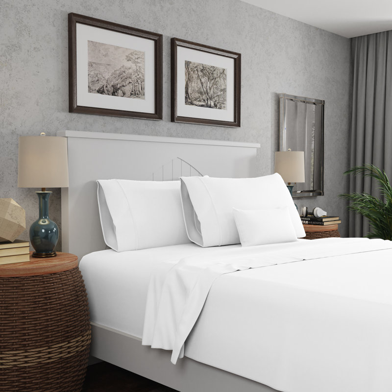 Soft & Silky Cotton Rayon Sheet Set, Full/Double, White