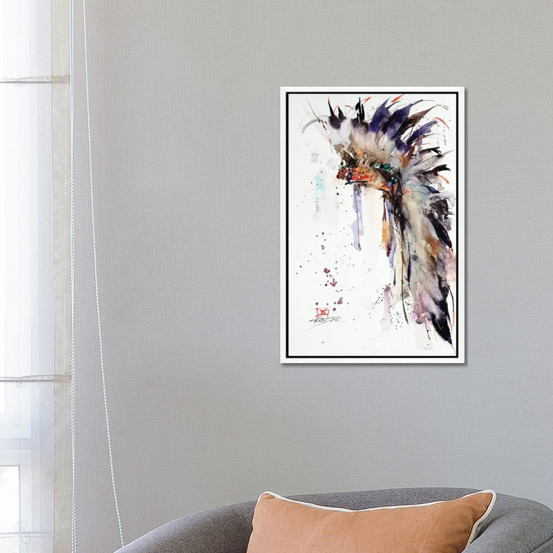 Headdress I 1 Piece Painting on Canvas, 66.04 cm H x 45.72 cm W, White Framed