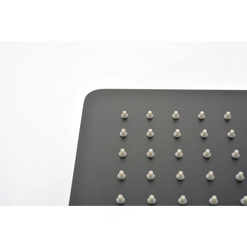 Ensemble de système de douche de plafond avec douche à main et pomme de douche 16 po, Noir mat