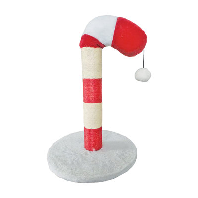Candy Cane Holiday 20 in. Scratching Post for Cats