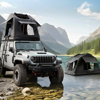 Portable Amphibious Inflatable Tent For Camping Foldable Offroad Roof Top Tent Floating Tent (With Ladder)