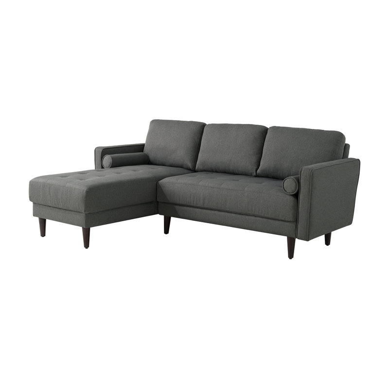Garren Sofa Chaise Sectional, Heather Grey Linen