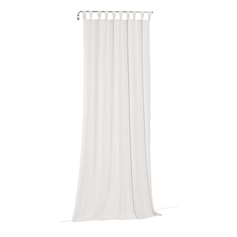 Cassian Room Darkening Curtain Single Panel, White, 135 W x 245 D cm