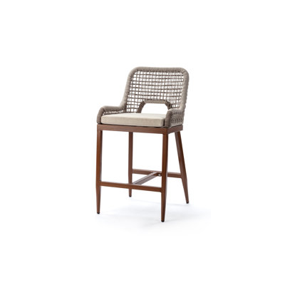 Upholstered Counter Stool with Metal Frame