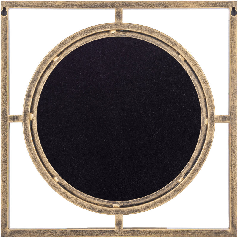 Arnisha Round Gold Iron 18" Floating Frame Mirror