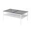 Ensemble de 3 tables basses et tables de bout, table en verre trempé avec panneau de fibres à densité moyenne, tables modernes pour le salon, verre gris-204548967