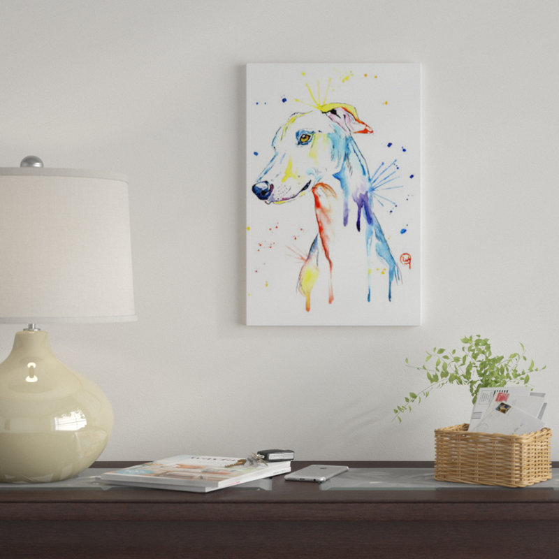 «Greyhound» par Lisa Whitehouse, impression sur toile, H 18 po x l 12 po x P 1,5 po, Pas de tapis, Toile tendue
