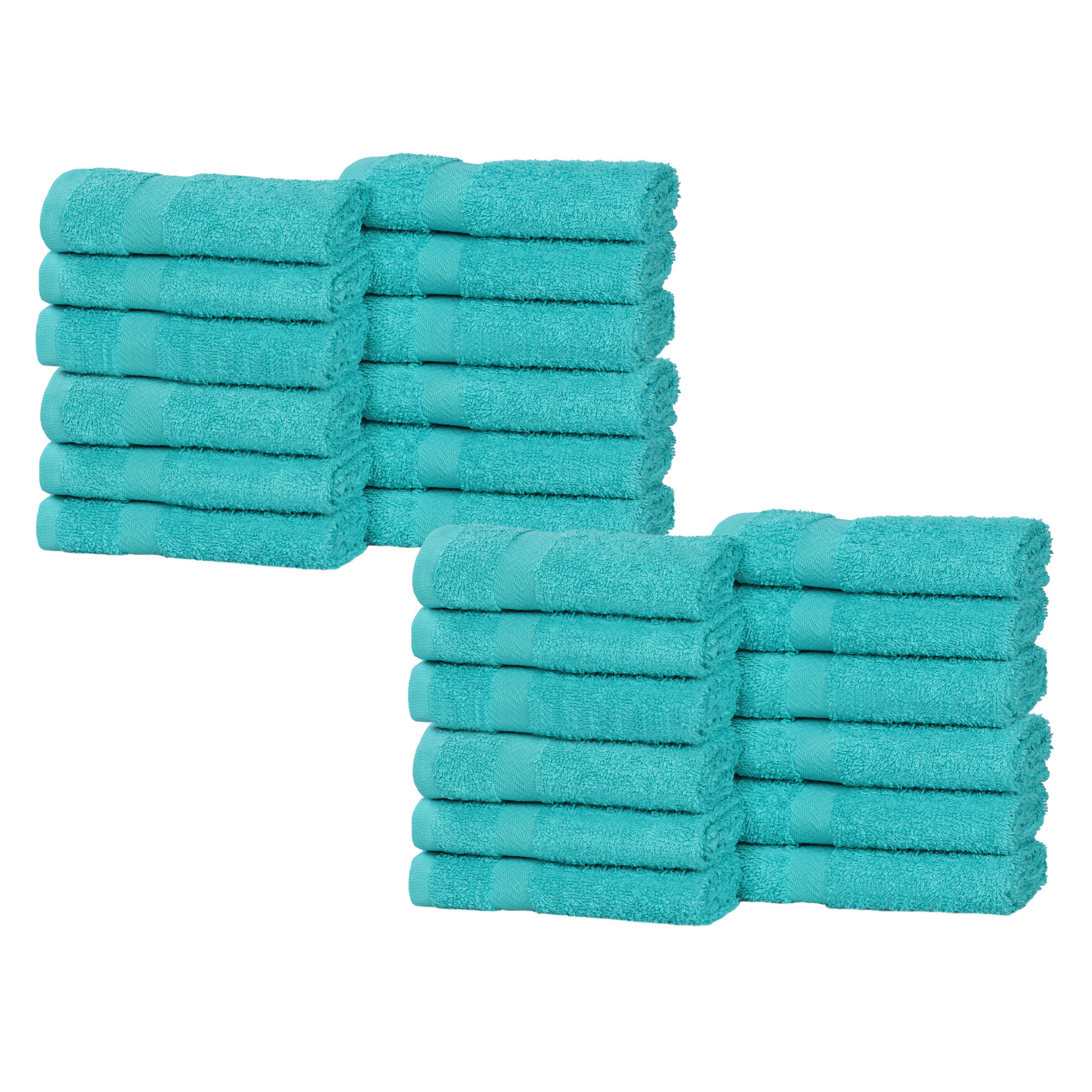 Franklin Cotton Lightweight Quick-Drying Face Towel Washcloth, Turquoise