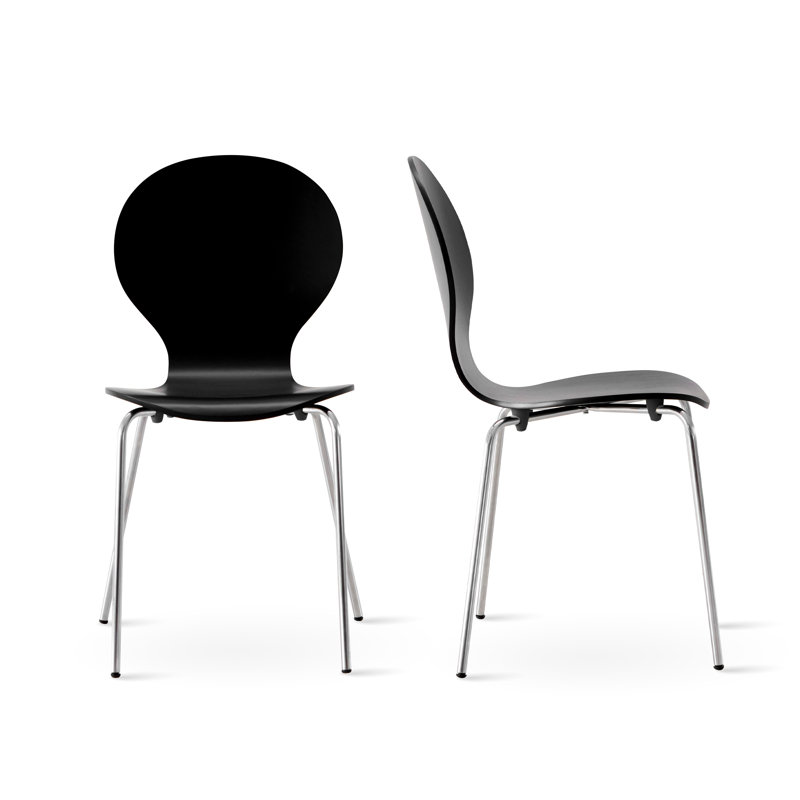 Isabellarose 17.3'' H Modern Stacking Side Chair, Black