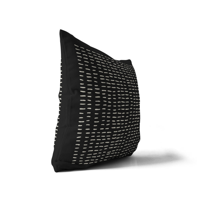 Housse et insert de coussin extérieur d'extérieur, 19 po x 19 po, Noir, Carré