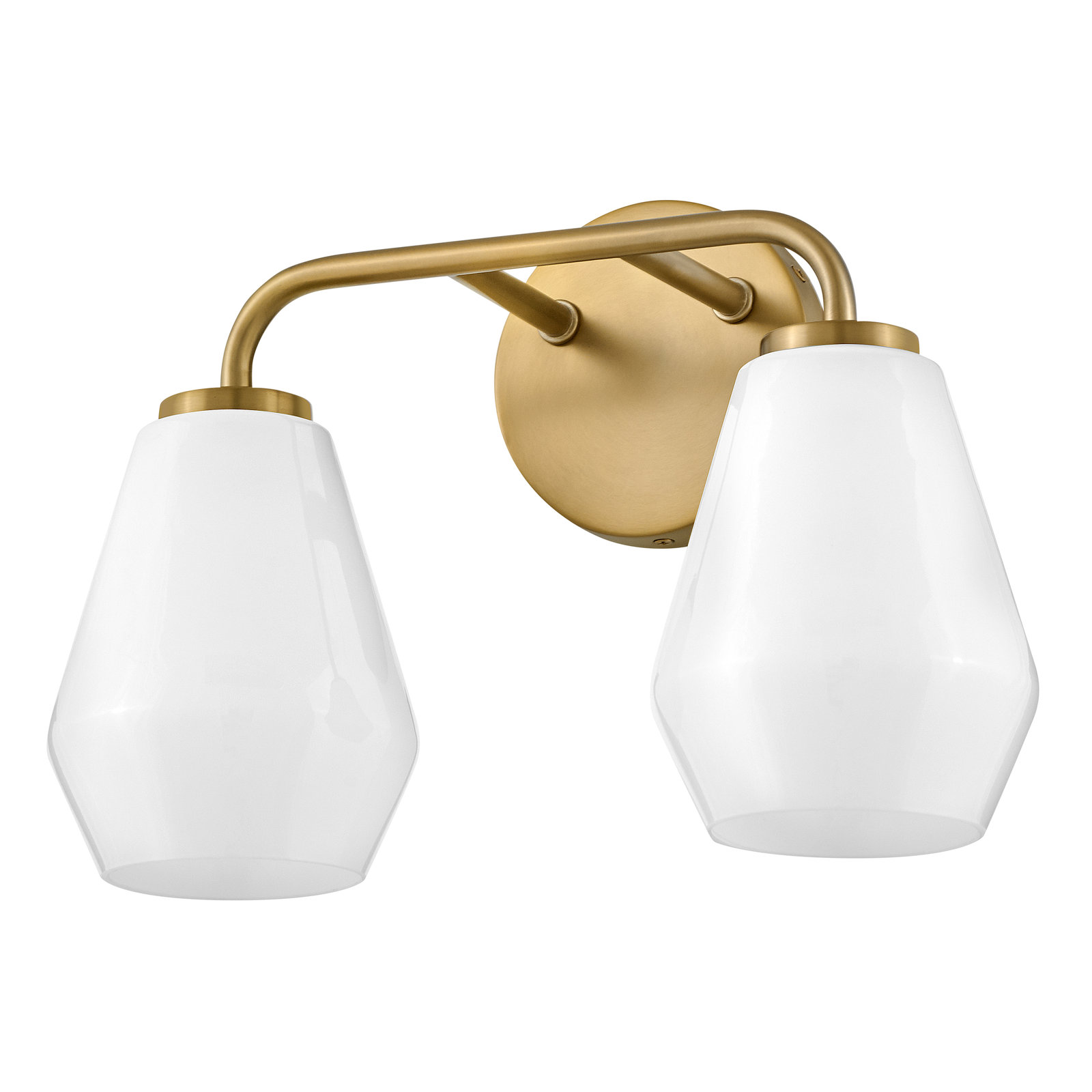 Cantera 2 Light Frosted Vanity Light, Lacquered Brass