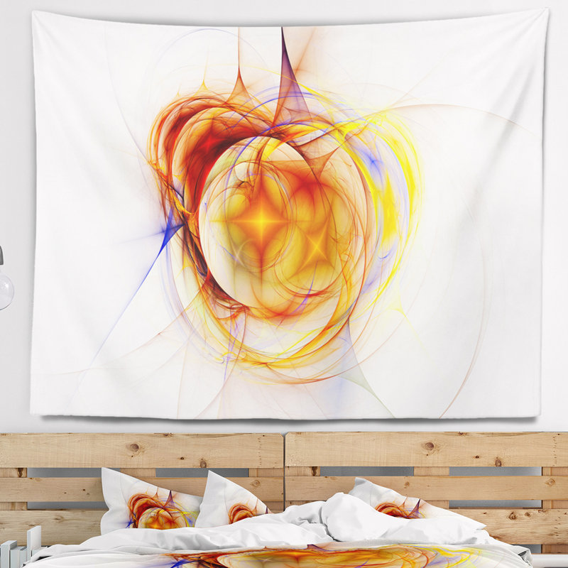 Explosion de supernova dans une tapisserie blanche Abstract, H 32 po x l 39 po