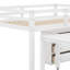 Lit mezzanine bas avec tiroirs, tablettes et bureau portatif à roulettes-174386428