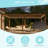 Patio Aluminum Metal Frame Pergola, Freestanding Lighted Patio Pergola with Adjustable Louvered Roof for Outdoor-104989224-104989226