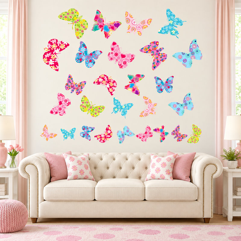 Insects Non-Wall Damaging Wall Decal, Scheme B