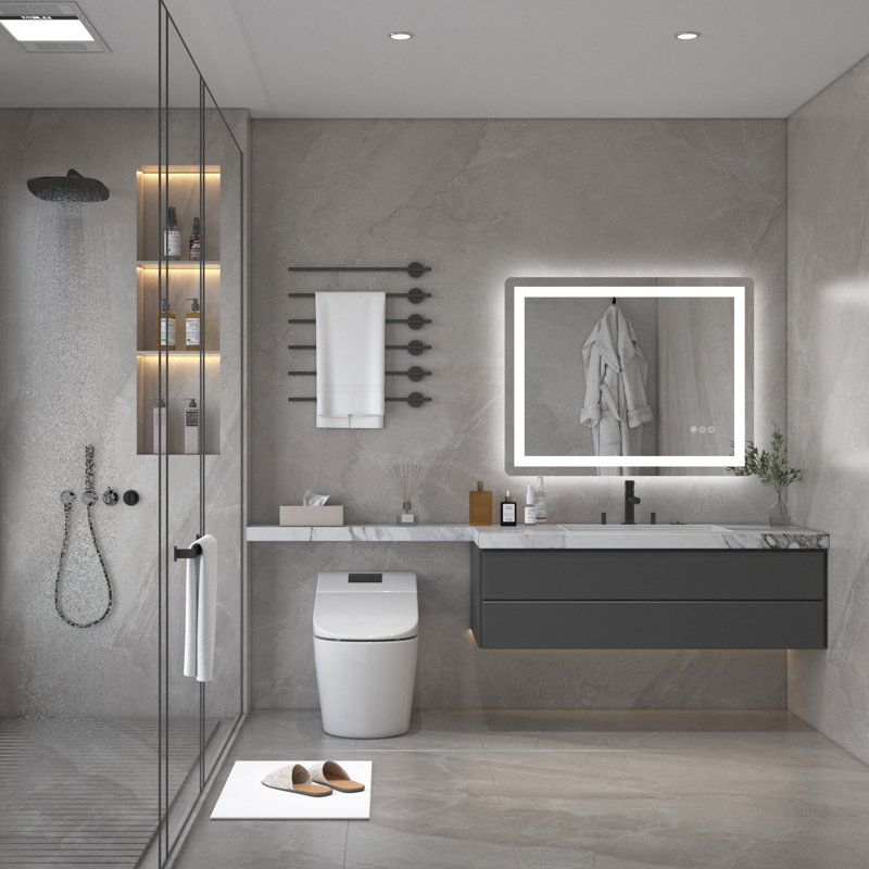 Miroir de meuble-lavabo de coin Dokes, 32 po x 40 po