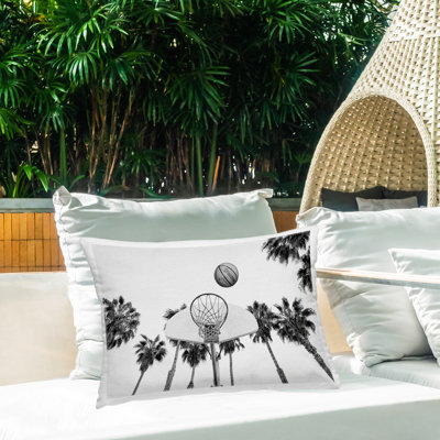 Coussin d'extérieur Basketball Hoop with Palms
