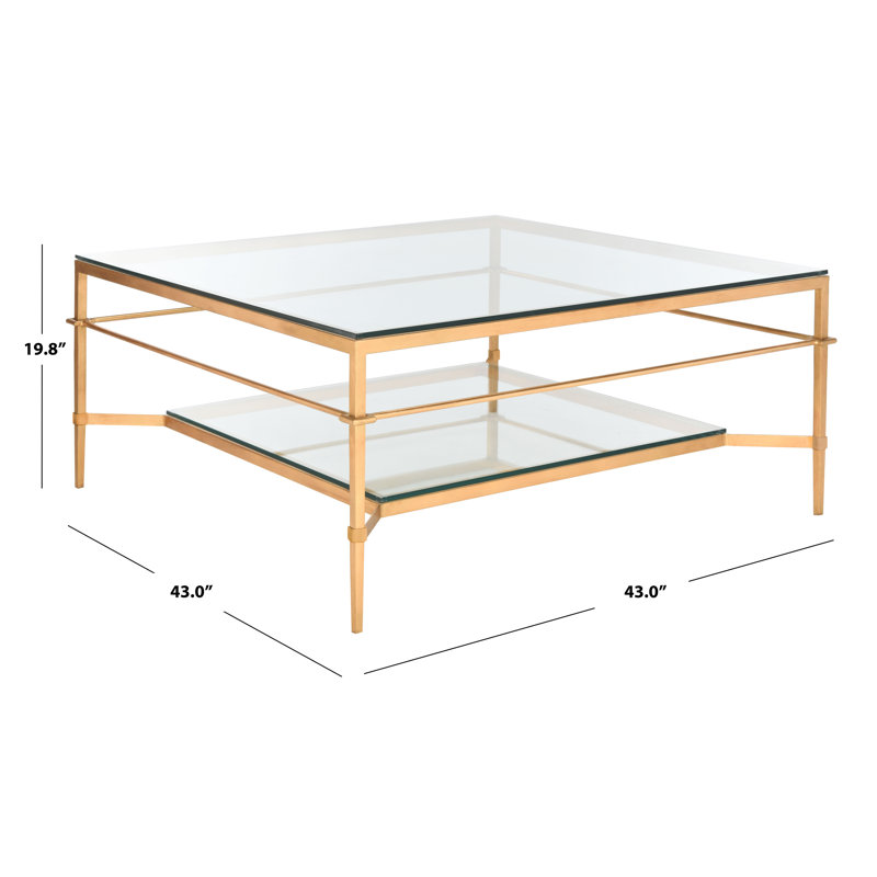 Vera Glass Coffee Table, Gold
