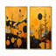 «Native Safran and Ebony Heritage - Abstract Landscape Wall Art Living Room», ensemble de 2-1477042098-1477042096