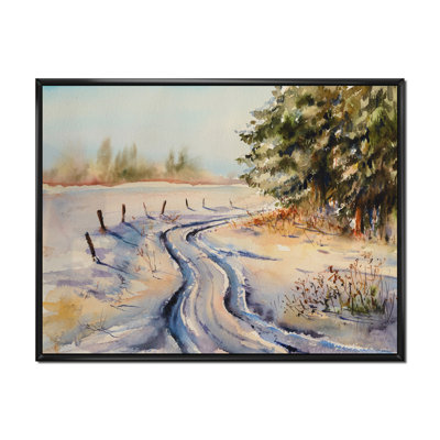 Paysage de forêt enneigée - Peinture sur toile