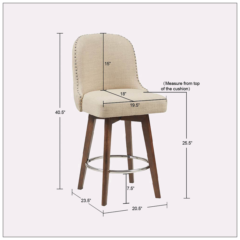 Kastner Swivel Upholstered Counter Stool, Beige