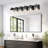37.5 In. 6-Light Matte Black Wall Sconce With Clear Glass Shade-1279347167-1279347160