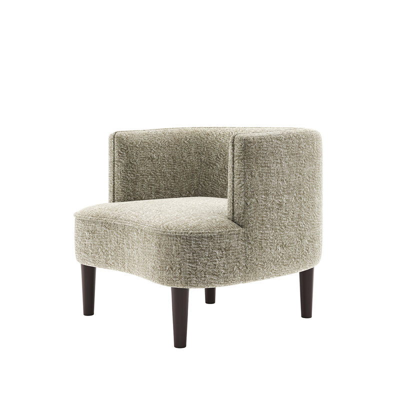 Raudez Upholstered Barrel Chair, Beige Polyester Blend