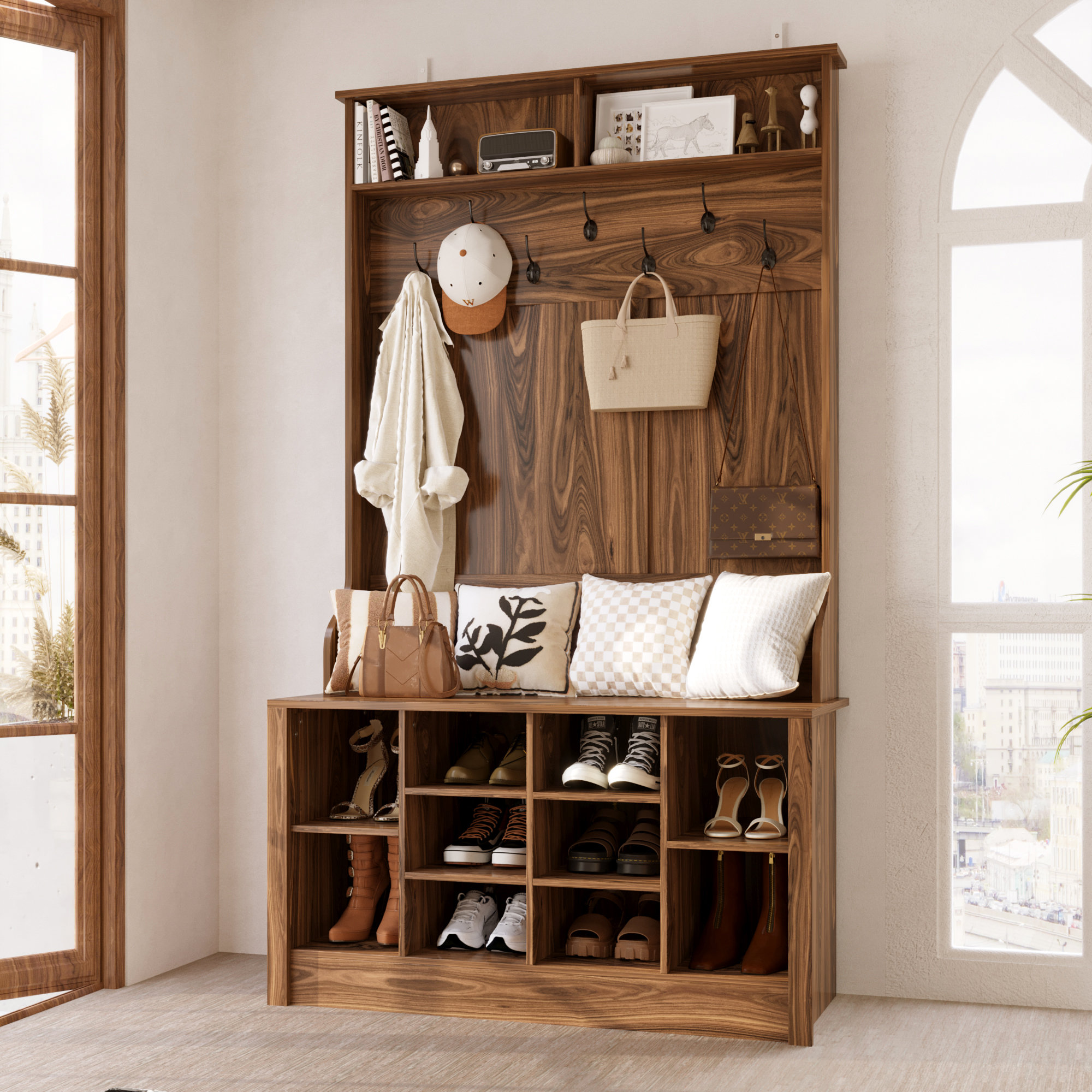 Winston Porter Keasal Hall Tree with Bench and Shoe Storage & Reviews | Wayfair