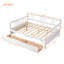 Lit de jour double en bois avec deux tiroirs, blanc-74285939