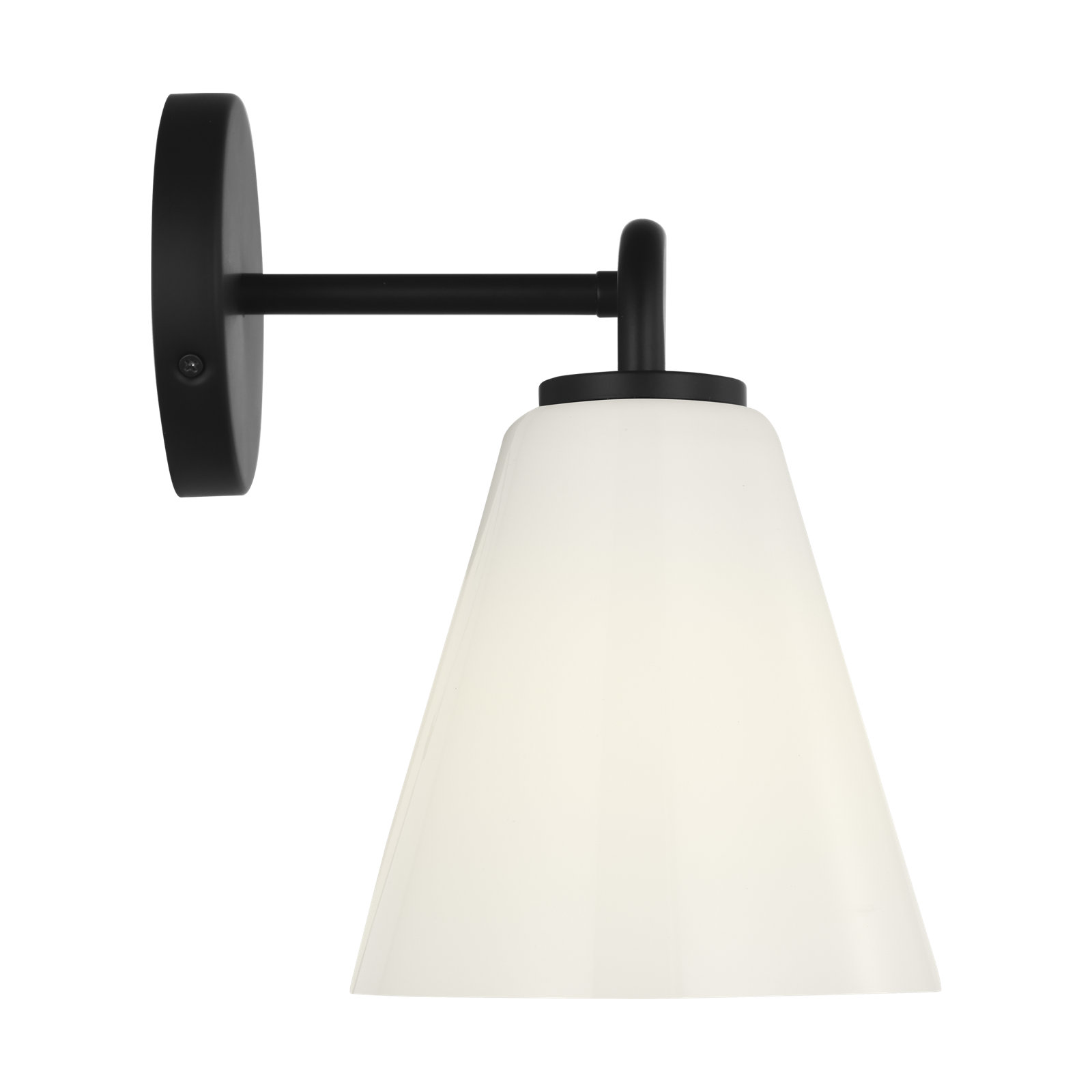 Hayden Dimmable Glass Cone Vanity Light, 2, Midnight Black, White