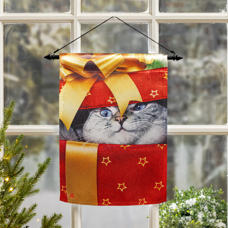 Drapeau de jardin cadeau chat