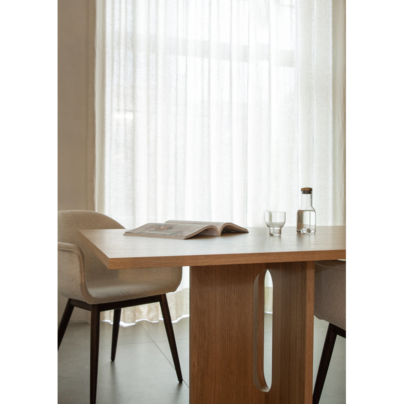 Androgyne Solid Oak Dining Table, Natural Oak, 42.9" W x 82.7" L