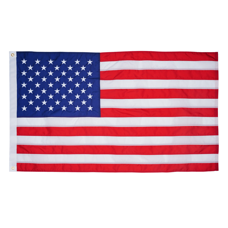 Drapeau américain de qualité supérieure fabriqué en États-Unis, nylon robuste avec étoiles brodées, 4 pi x 6 pi