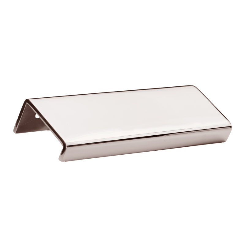 Modern Cabinet Finger Edge Pull, Polished Stainless Steel, 7 7/8″