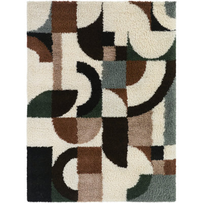 Richard Pink/Brown Modern Geometric Area Rug