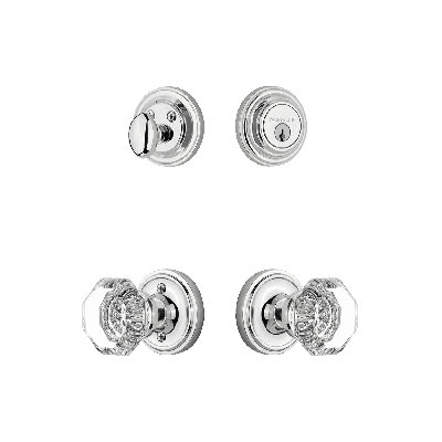 Nostalgic Warehouse Classic Rosette Entry Set with Waldorf Crystal Knob