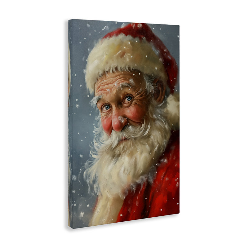 Art mural sur toile Rosy Santa par Imagine It Images, H 45 po x l 30 po