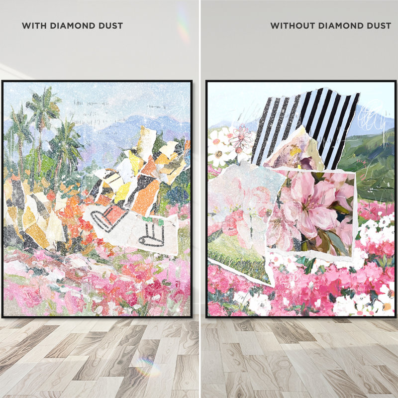 Tropic Bloom Set Landscape & Nature Canvas Print by Oliver Gal, Black Frame, 16 x 20, 31"H x 37"W, Black Floater Frame