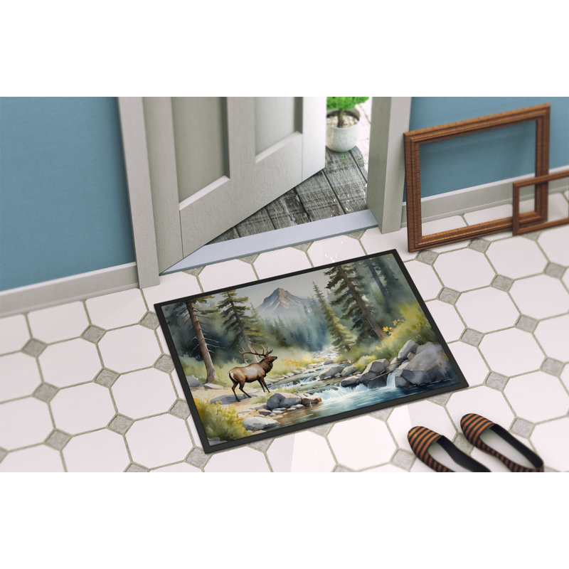 Mountain Stream Elk Doormat, 24" W x 36" L