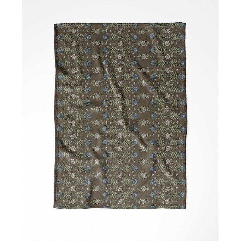 Couverture en velours de velours Kalina, Chocolat floral, L 80 po x l 60 po
