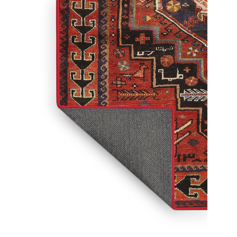 Tapis traditionnel rouge / brun Esenler, Rectangle 5 pi x 7 pi