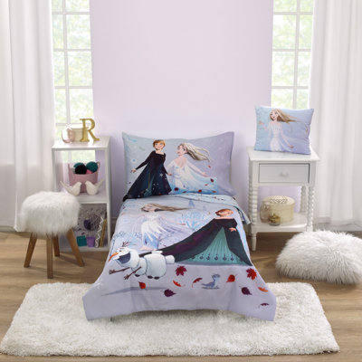 NoJo Disney Frozen Winter Cheer 4 Piece Toddler Bed Set