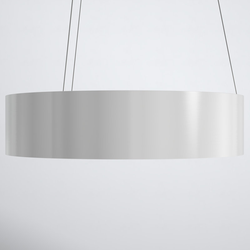 Romain 1 - Light LED Pendant, Brushed Aluminum, 4" H x 18" W x 18" D