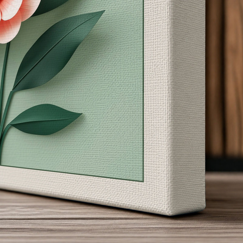 Blooming Paper Garden Botanical - Wrapped Canvas, 18x12 - 45.7 x 30.5 cm, Cream Border