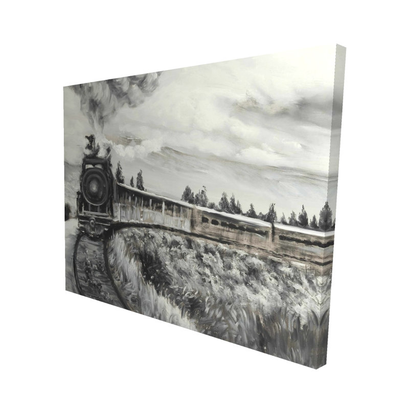 Steam Engine Train - Landscapes Bedroom Canvas for Home Decor, 60" H x 48" W