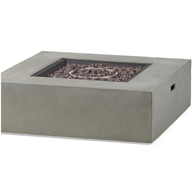 50,000 Btu Square Mgo Fire Table with Tank Outside
