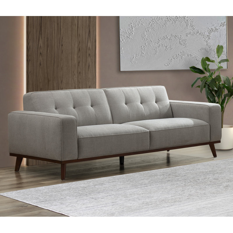 Leany Upholstered 84 " Polyester Sofa, Gray 100% Polyester